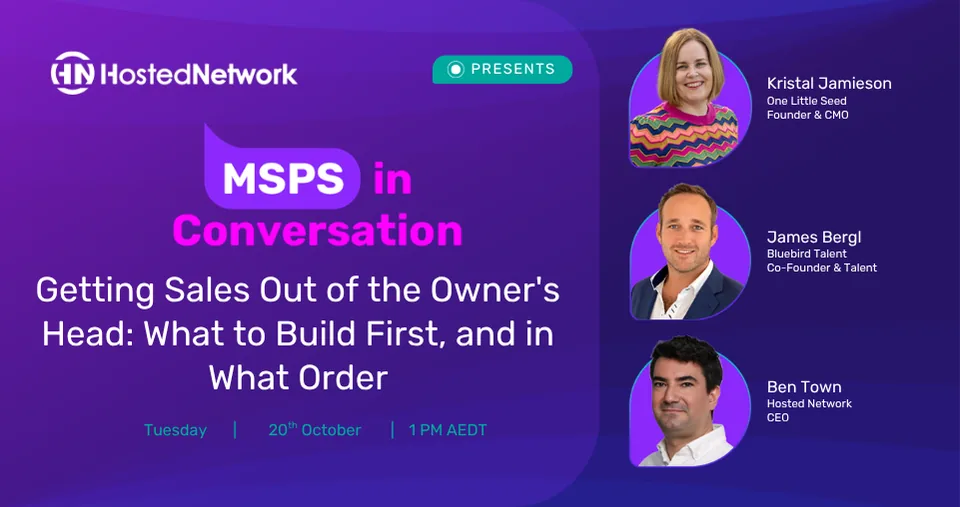 Upcoming Event — Getting Sales Out of the Owner's Head: What to Build First, and in What Order